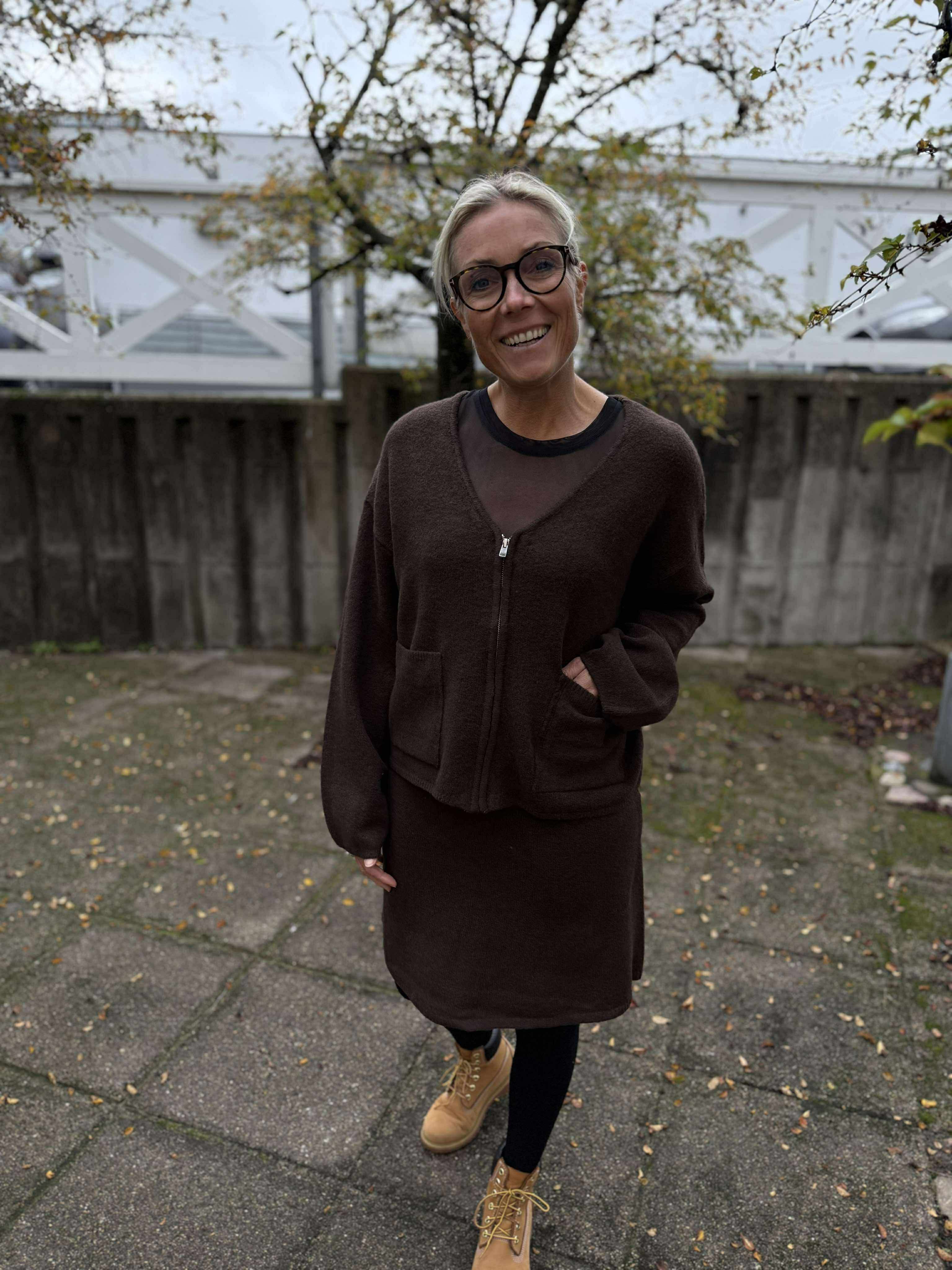 PCJUNNA Knit Cardigan - Hot Fudge